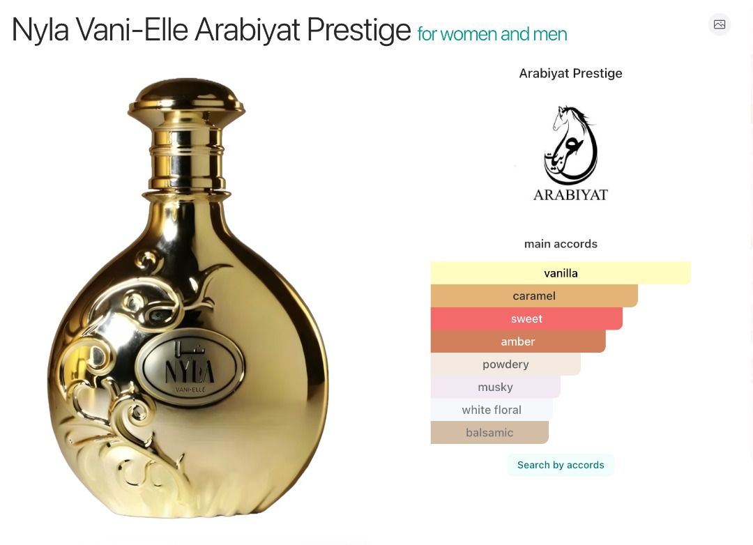 Nyla Vani-Elle by Arabiyat (Category: Fragrance & Deodorants) located in Manila. Submitted by angelyelsha (Listing ID 1459199154, Image 2). Description: Nyla Vani-Elle by Arabiyat Prestige Bought for ₱2,249 .