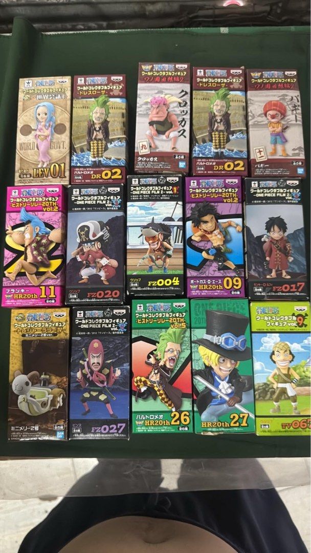 One Piece World Collectable Figures Banpresto (Category: Figurines & Statues) located in Manila. Submitted by arvzxc777 (Listing ID 1459248662, Image 2). Description: - Authentic Banpresto One Piece World Collectable Figures (WCF) - Wide variety of characters available - Figures from different volumes and movie tie-ins - Ideal for any One Piece fan's collection - All figures are in their original, unopened boxes.