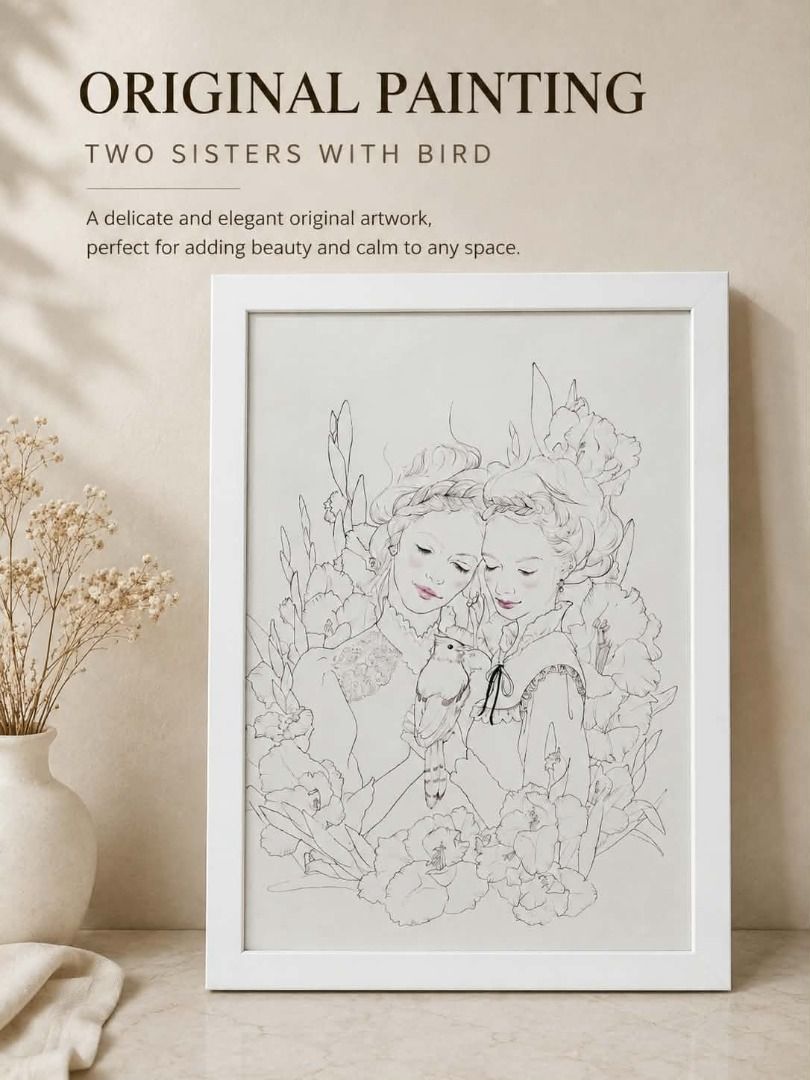 Original Painting: Two Sisters with Bird (Category: Art & Prints) located in Binan City. Submitted by croti_by_juliechi (Listing ID 1459161812, Image 1). Description: FOR SALE: Original Painting: Two Sisters with Bird Php1,500 PM for additional photo Location/Pick-up: BCPI (Best Chemicals & Plastics, Inc.) Gov. Drive, Brgy. Maduya, Carmona, Cavite Mon–Fri, 8AM–4PM (except sat-sun-holiday) https://share.google/0cKZAqs30x1qJmBOr Delivery: Lalamove 