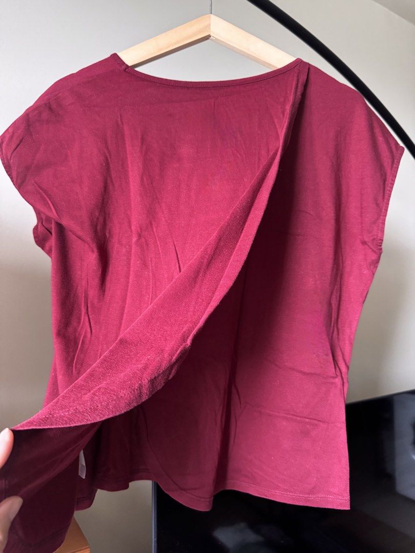 Plains & Prints Magenta Red Crew Shirt with Overlapping Split Back (Category: Blouses) located in Quezon City. Submitted by lynylynn (Listing ID 1459174092, Image 2). Description: .