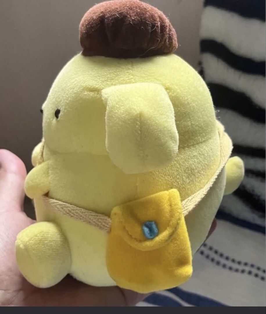 Pompompurin with sling bag plush (Category: Plushies & Soft Toys) located in Paranaque City. Submitted by bonsaiart (Listing ID 1459211483, Image 3). Description: Pre owned Good condition 730+sf Payment via GCASH or paymaya No to meetup No to cop / cod Shipping via j&t only.