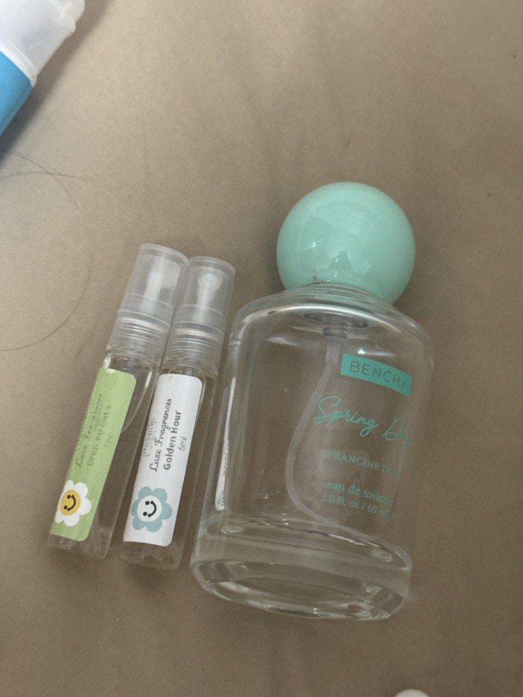 Preloved Perfumes (Take all) (Category: Fragrance & Deodorants) located in Bulacan. Submitted by bbibbiiu (Listing ID 1459134446, Image 1). Description: yes 100 na po lahat i js dont like it e hehe ung bench nasa 30-40% then decants from luxe fragnances ung small before u buy the bigger ver hehe.