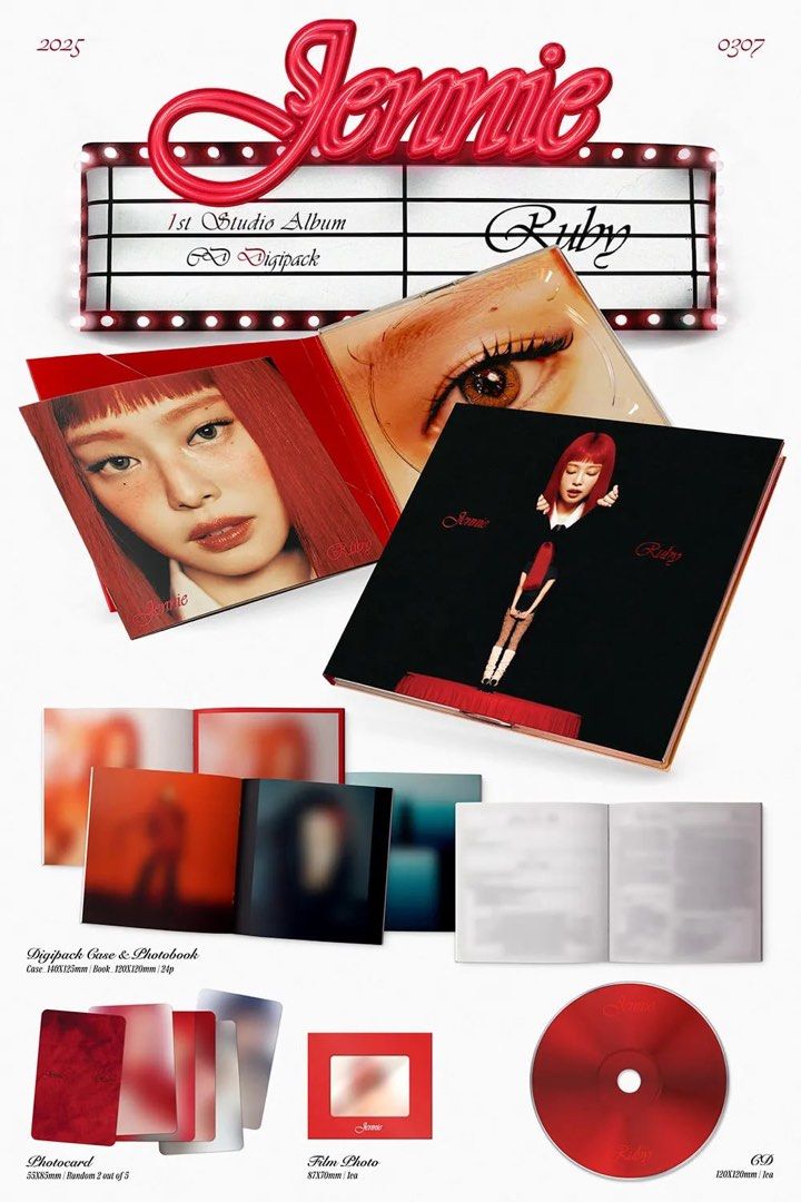 [Pre-order] JENNIE - Ruby The 1st Studio Album (Digipack ver.) (Category: CDs & DVDs) located in Pasig City. Submitted by leyleyssa (Listing ID 1459192393, Image 2). Description: -JENNIE only audio ⭐️Inclusions: •24-page photobook •1 CD •1 Film photo •2 out of 5 photocards (random) 📍 Location: Pasig, City 📦Can ship via Lalamove, Grab Express, or LBC (Shipping fee to be shouldered by the buyer) 💵 Mode of Payment: GCash / Maya / Bank Transfer / 
