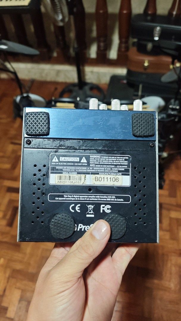 PreSonus AudioBox 22VSL USB Audio Interface (Category: Other Audio Equipment) located in Tarlac. Submitted by limidoloy191416 (Listing ID 1459288245, Image 3). Description: - PreSonus AudioBox 22VSL Audio Interface - Durable blue metal casing - 2 combo mic/instrument inputs with phantom power - Main and headphone outputs - USB 2.0 powered (no external power needed) - Ideal for home studio recording and music production - Tested and works perfectl