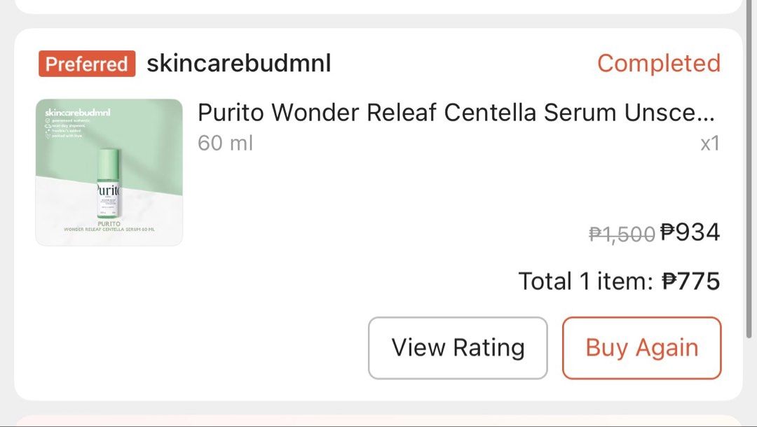 Purito Wonder Releaf Centella Serum Unscented 60ml (Category: Face Care) located in Cavite. Submitted by beatricee.e (Listing ID 1459129565, Image 2). Description: - Ideal for calming irritated or sensitive skin - already used, has at at least 80% left MOP: GCASH MOD: lalamove.