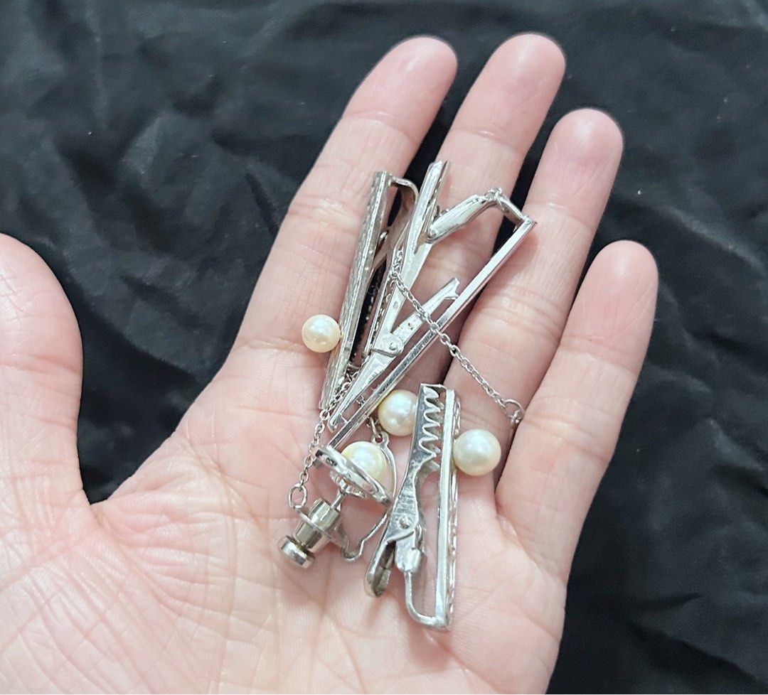Real Pearl Tie Clips & Pin (Category: Other Stationery & Craft) located in Makati City. Submitted by cestparfaitvintagejewelries (Listing ID 1459248618, Image 2). Description: .