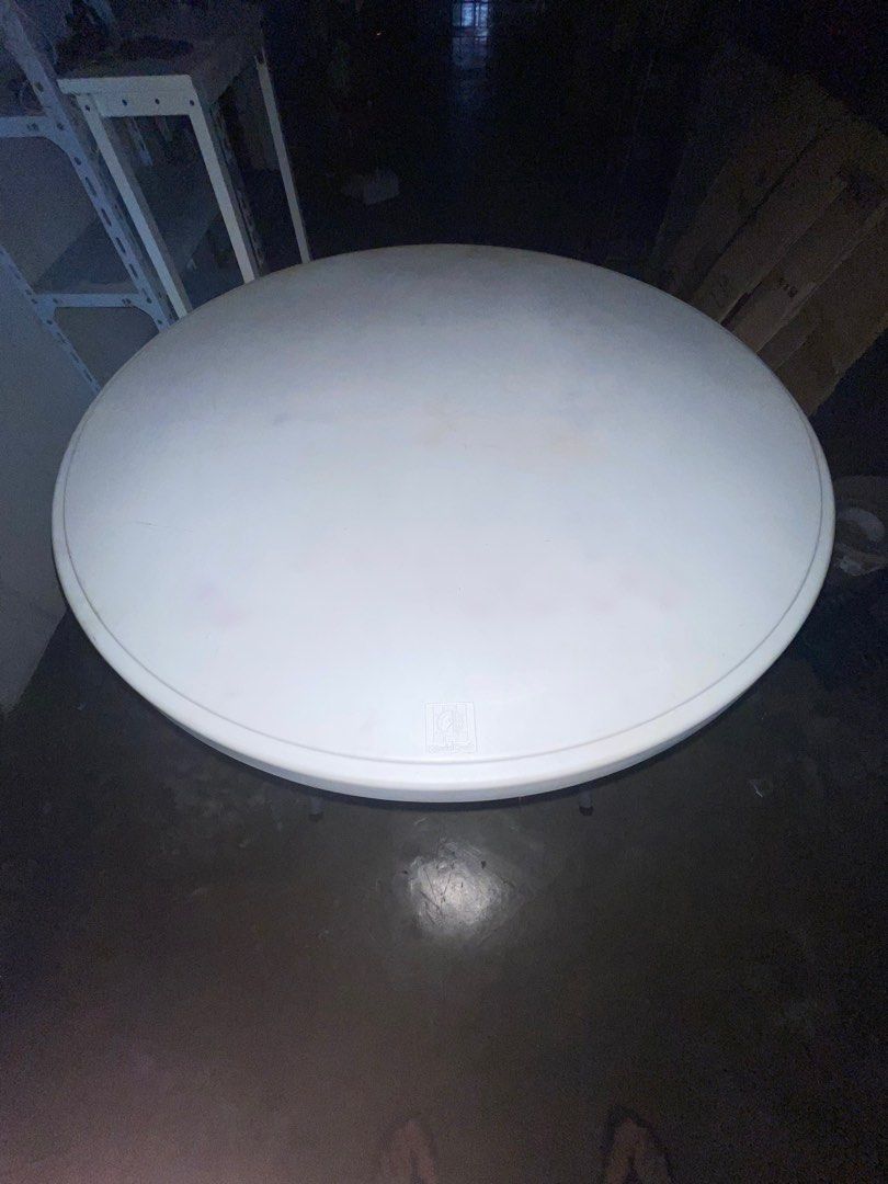 Round Foldable Table (Category: Tables & Sets) located in Dasmarinas. Submitted by fair_earn (Listing ID 1459143595, Image 1). Description: Will add 1 free black table cover if kukunin agad yung table..