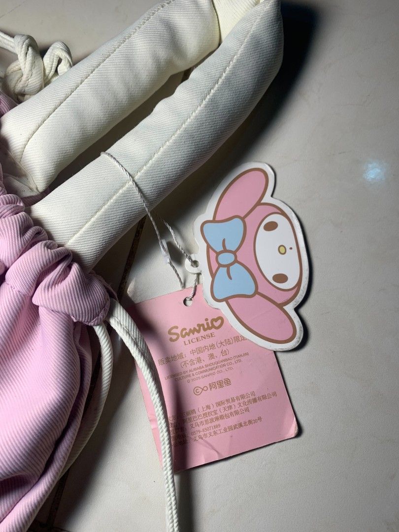 Sanrio My Melody Drawstring Backpack (Category: Babies & Kids Fashion) located in Dipolog. Submitted by ethrifttt (Listing ID 1459256496, Image 2). Description: no issue negotiable.