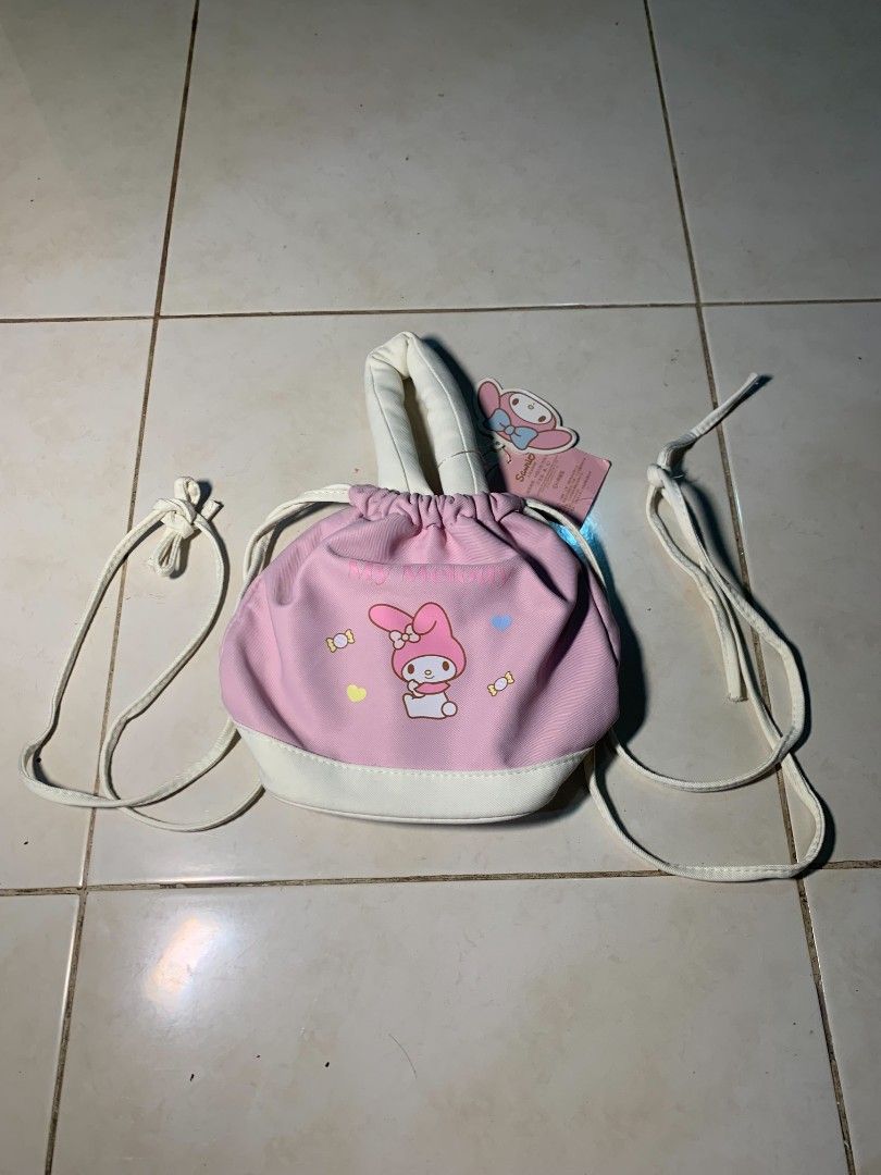 Sanrio My Melody Drawstring Backpack (Category: Babies & Kids Fashion) located in Dipolog. Submitted by ethrifttt (Listing ID 1459256496, Image 1). Description: no issue negotiable.