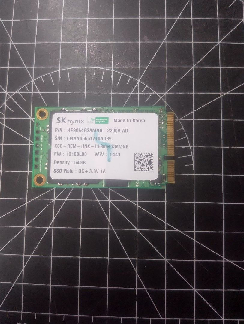 SK hynix 64GB M.2 SATA (Category: Computer Parts) located in Caloocan City. Submitted by arckadata_69 (Listing ID 1459149722, Image 2). Description: - SK hynix 64GB M.2 SATA SSD - Model: HFS064G3AMNB-2200A AD - Tested and confirmed working - Removed from a working laptop - Ideal for storage upgrades or as a fast boot drive - Offers quick data transfer speeds - Proudly made in Korea - Need ireset before gamitin since sira nayong laptop na pinangga