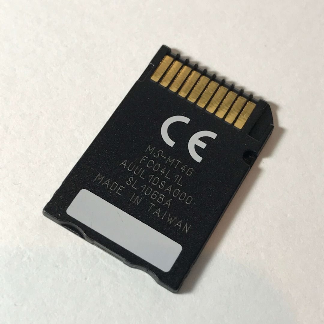 Sony 4GB MagicGate Memory Stick Pro Duo (MS-MT4G) (Category: PlayStation) located in Caloocan City. Submitted by Jorumack_Shop (Listing ID 1459193902, Image 2). Description: Original Sony 4GB MagicGate Memory Stick Pro Duo (MS-MT4G) 100% Original from Japan Tested working (pic 4) Good condition Second hand, (expect some scratches and slight discoloration due to usage) Supported = Original (pic 4) Fix Price, Crossposted Payment: • Cash (meetup)/Ba