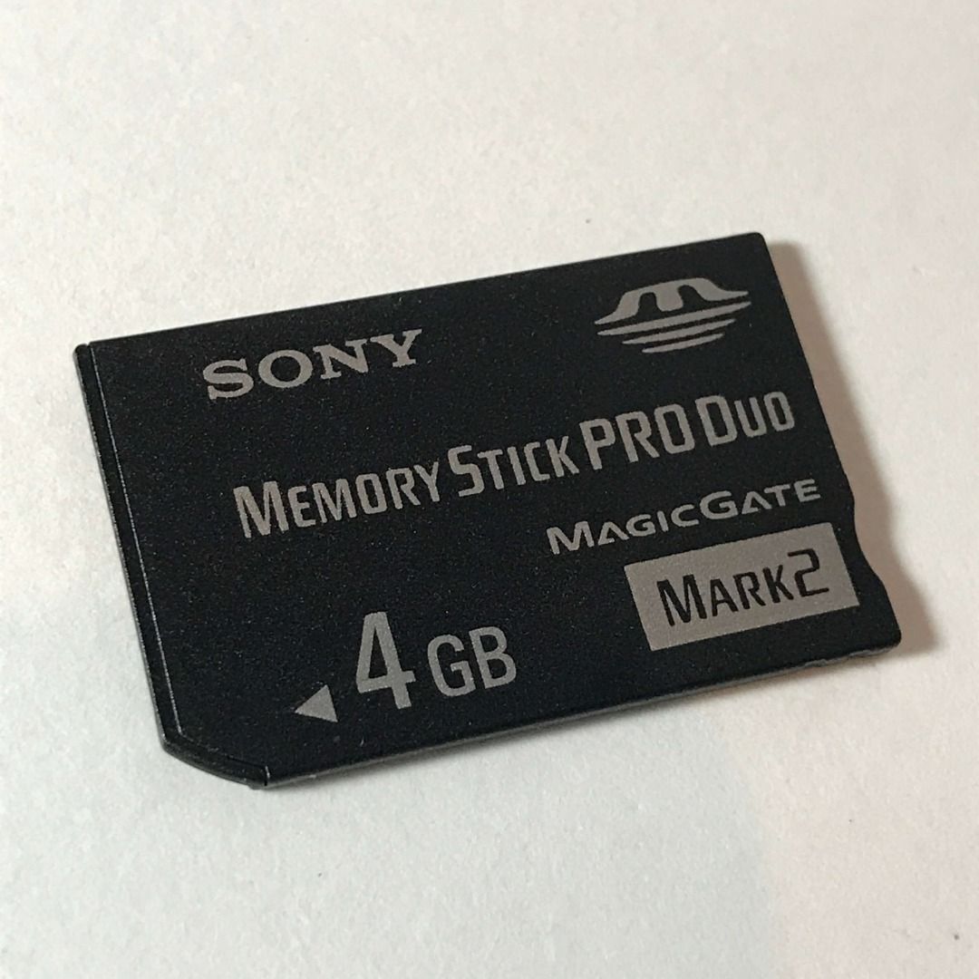 Sony 4GB MagicGate Memory Stick Pro Duo (MS-MT4G) (Category: PlayStation) located in Caloocan City. Submitted by Jorumack_Shop (Listing ID 1459193902, Image 1). Description: Original Sony 4GB MagicGate Memory Stick Pro Duo (MS-MT4G) 100% Original from Japan Tested working (pic 4) Good condition Second hand, (expect some scratches and slight discoloration due to usage) Supported = Original (pic 4) Fix Price, Crossposted Payment: • Cash (meetup)/Ba