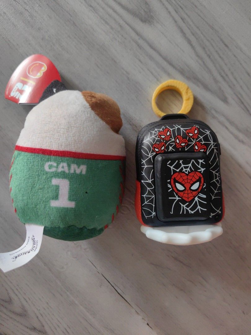 Squishmallows & Spider-Man (Category: Plushies & Soft Toys) located in Manila. Submitted by zyryx.18 (Listing ID 1459103981, Image 2). Description: - Squishmallows Cam the Cat plush toy (soccer player version) - Spiderman themed toy camera - Ideal gift for Squishmallows and Spiderman fans - rfs: need money..