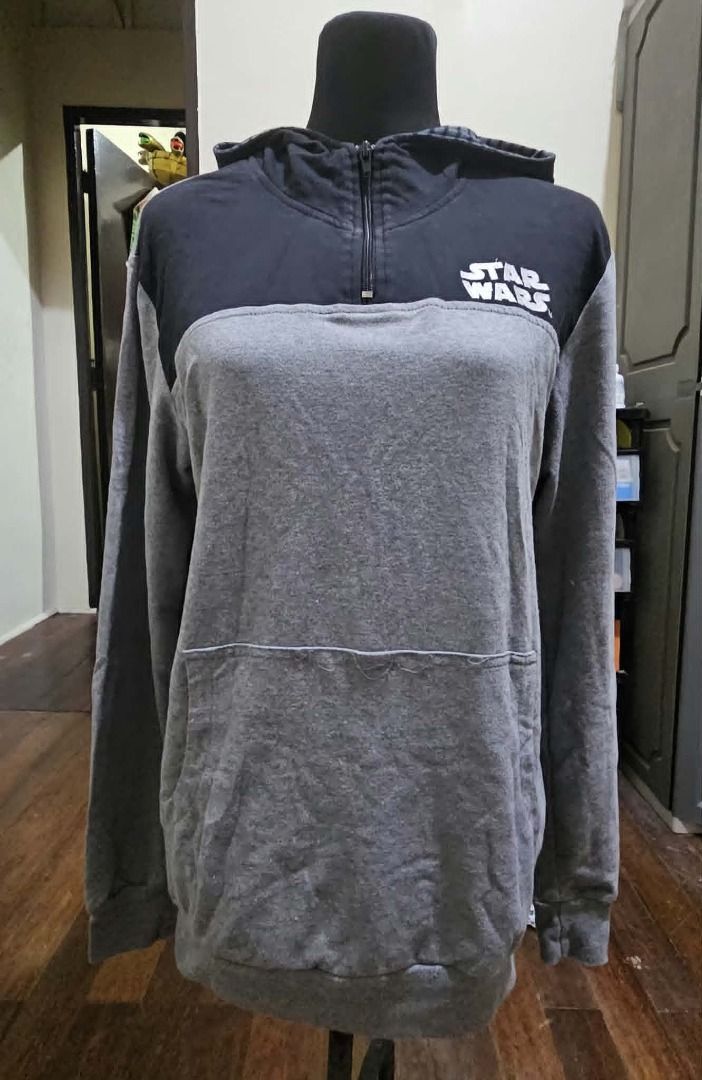Star Wars Grey Black Half Zip Hoodie (Category: Coats, Jackets and Outerwear) located in Manila. Submitted by mwnadala (Listing ID 1459284503, Image 3). Description: Brand: Star Wars (Official Merchandise) Size: XL Made In: Philippines Condition: Used Reason for Selling: No more need Meet Up Location: LRT 2 V. Mapa Station, Kalentong Market or 7 Eleven Amia Skies V. Mapa and Our Lady of Lourdes Hospital area Issues: None Features: - Grey and blac