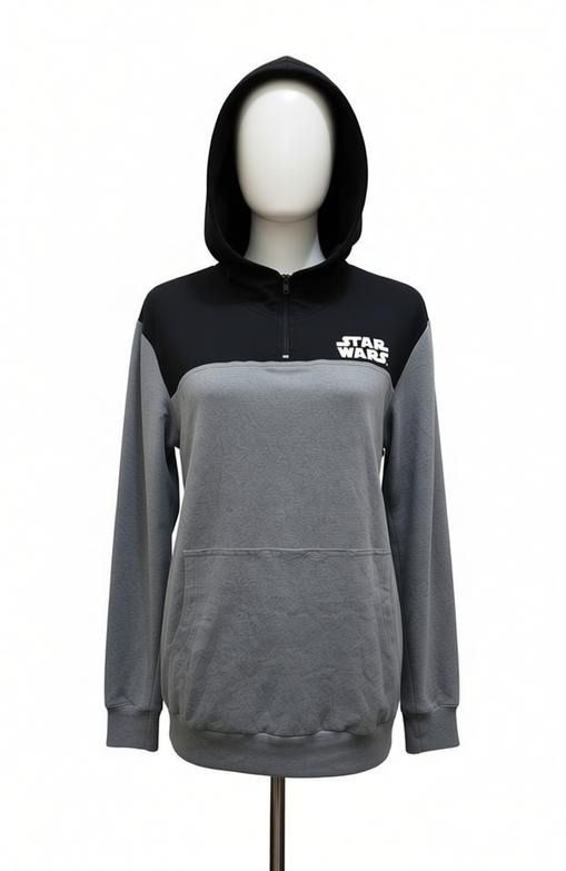 Star Wars Grey Black Half Zip Hoodie (Category: Coats, Jackets and Outerwear) located in Manila. Submitted by mwnadala (Listing ID 1459284503, Image 1). Description: Brand: Star Wars (Official Merchandise) Size: XL Made In: Philippines Condition: Used Reason for Selling: No more need Meet Up Location: LRT 2 V. Mapa Station, Kalentong Market or 7 Eleven Amia Skies V. Mapa and Our Lady of Lourdes Hospital area Issues: None Features: - Grey and blac