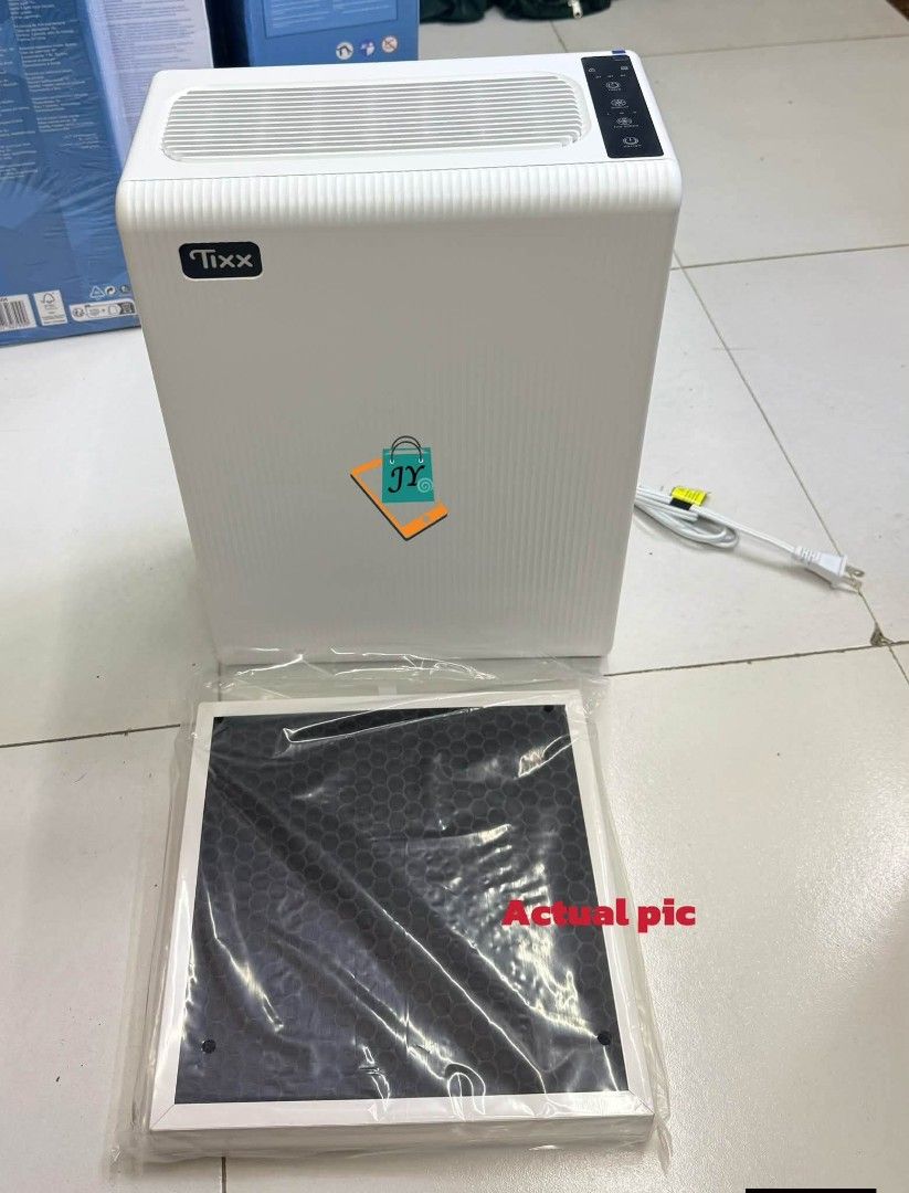 Tixx Desktop Air Purifier with Filter (Category: Air Purifiers & Dehumidifiers) located in Caloocan City. Submitted by swiftflower_802790 (Listing ID 1459187139, Image 2). Description: - Tixx Desktop Air Purifier - Compact size, ideal for personal spaces (desk, bedside table) - Easy to use with top touch controls - Comes with original box - Includes one spare filter - Power cord included - Helps improve air quality at home or office.