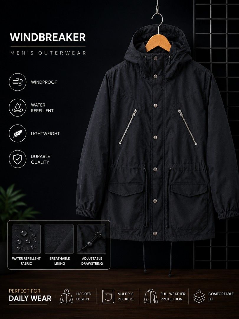 Unisex fit windbreaker (Category: Coats, Jackets and Outerwear) located in Pandi. Submitted by jeffreysflores17 (Listing ID 1459208576, Image 3). Description: Brand New windbreaker jacket. Maporma, proteksyon sa lamig. water resistance..