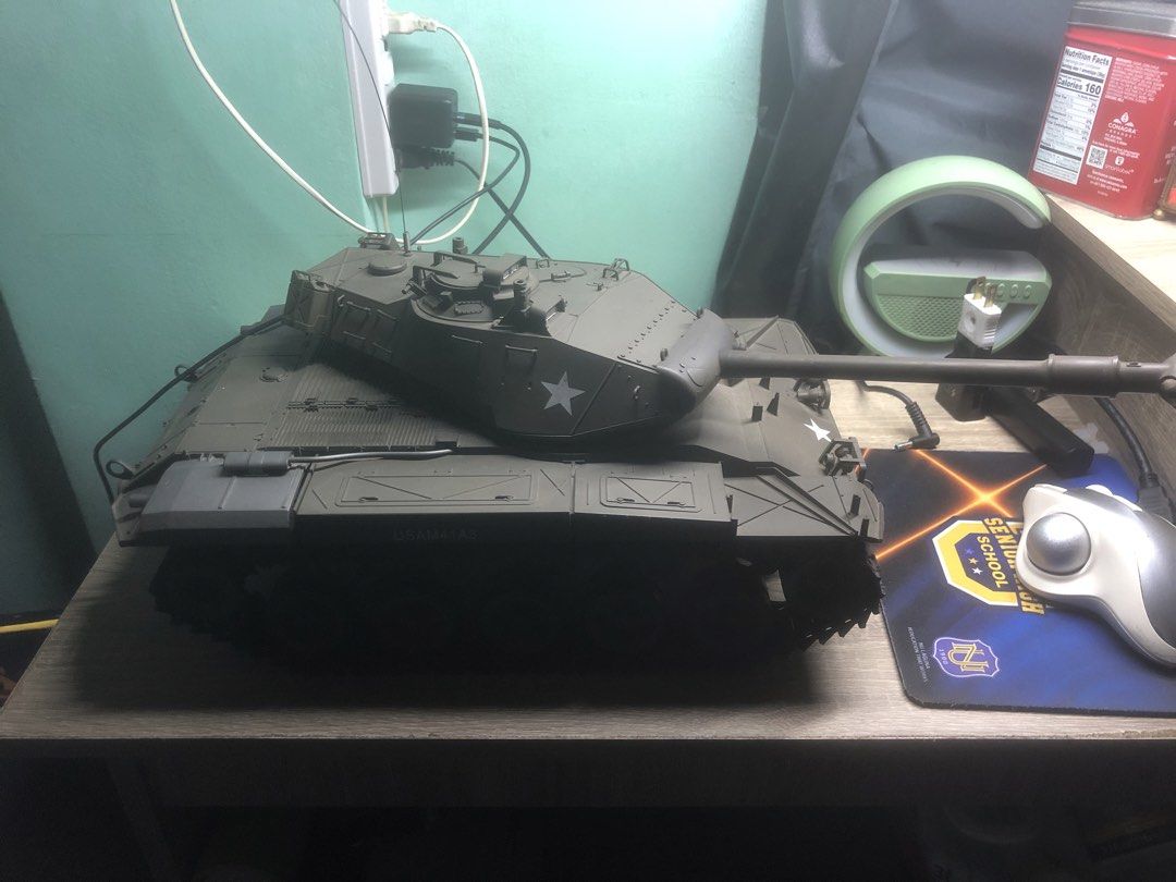 USAM41A3 Toy Tank Model (Category: Vehicle & Diecast Models) located in Manila. Submitted by paps08 (Listing ID 1459164200, Image 1). Description: - Large scale model of a US M41A3 tank - Classic olive drab color with white star insignia - Features detailed tracks and a movable turret - Ideal for display or adding to a collection - Great for military vehicle enthusiasts NOTE: No antenna and Charger.
