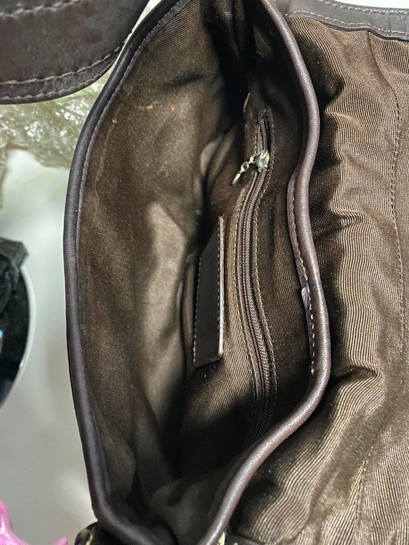 Vintage Coach Brown Suede Mini Soho (Category: Shoulder Bags) located in Cebu City. Submitted by gummybearsworld (Listing ID 1459110027, Image 3). Description: Coach Brown Suede Mini Soho Hangtag gone, a little tarnish on one hardware.