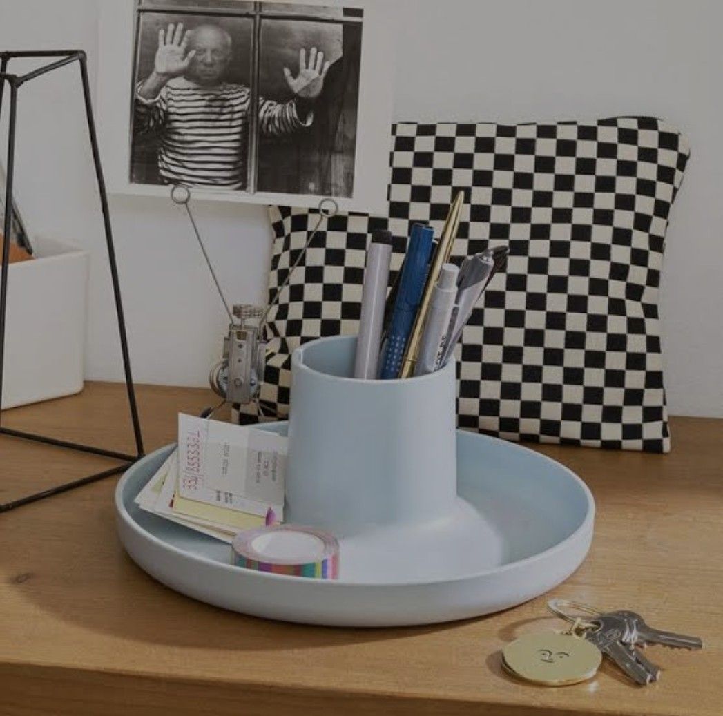 Vitra O- Tidy Desk Organizer - Sky Grey (Category: Home Improvement Tools & Accessories) located in Makati City. Submitted by Gkyutie (Listing ID 1459241492, Image 3). Description: Original Vitra Tray and Pot in One Designer : Michel Charlot,2016 Color - Sky Grey Material- ABS plastic Dimensions- ø22cm,H8cm; pot. ø7.5cm.