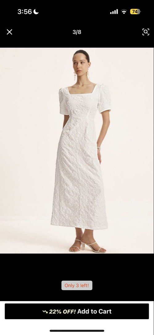 White long dress (Category: Dresses) located in Quezon City. Submitted by prelovedbyclst (Listing ID 1459161618, Image 1). Description: Used once .