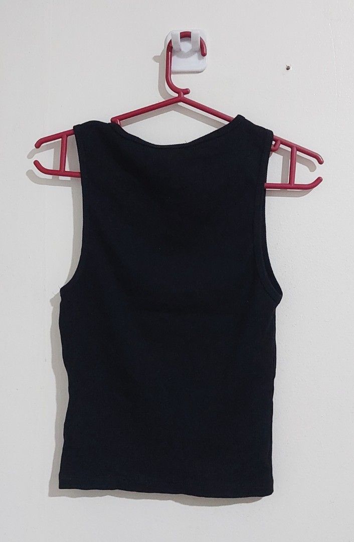 Y2K Minimalist Embroidered Bear Black Cami Top (Category: Sleeveless) located in Pasay City. Submitted by pompompie (Listing ID 1459156155, Image 2). Description: Y2k Black Cotton Cami Top Brand new, unused Size: XS Fabric: Cotton TAGS: cottagecore, softgirl, softcore, fairycore, dark academia, y2k, garden goth, goth, punk, preppy, streetwear, kawaii, art hoe, mod, model off duty, grandmacore, biopunk, boho, emo, clubkid, lolita, hip-hop, skater,