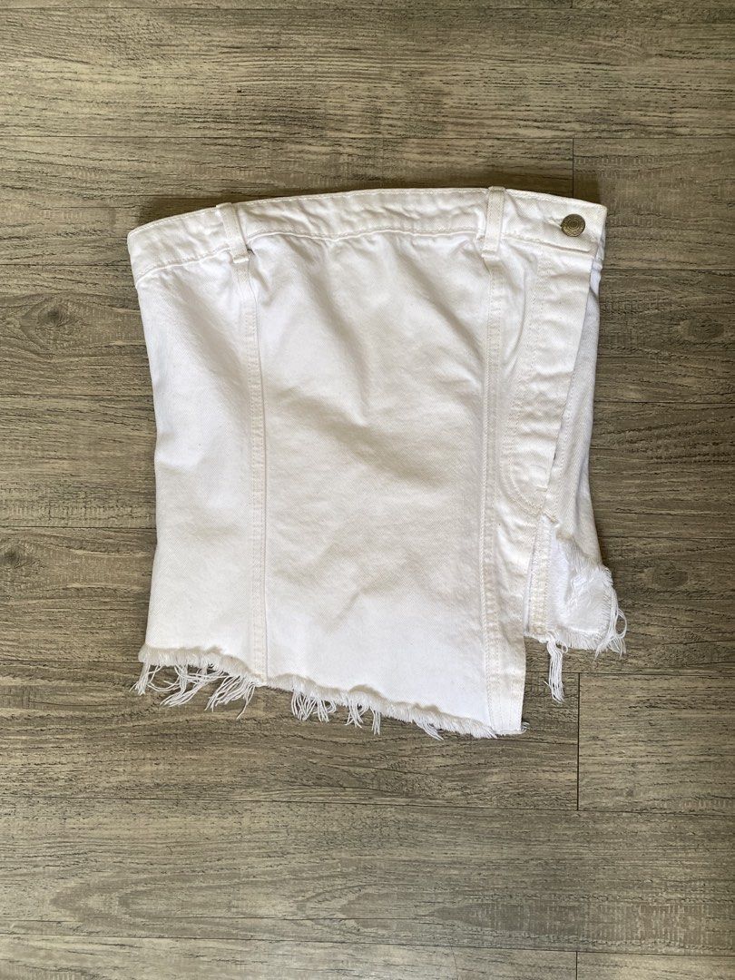 Zara Asymmetrical Denim Tube (Category: Others Tops) located in Bacoor. Submitted by hellop4t (Listing ID 1458955073, Image 1). Description: can fit 32 bust.