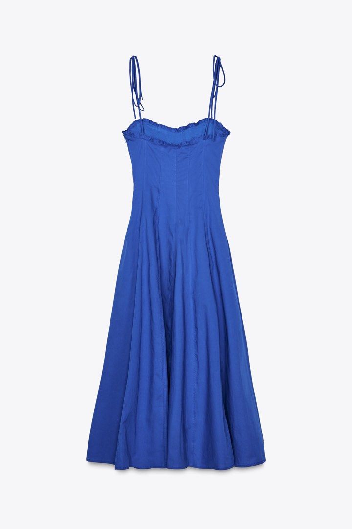 Zara Blue Poplin Maxi Dress (Category: Dresses) located in Bulacan. Submitted by sum1scloset (Listing ID 1459205312, Image 3). Description: SERIOUS BUSINESS ONLY, PLEASE. THOSE WHO WILL WASTE MY TIME WILL BE BLOCKED. closet clean-up to create space for a more sustainable lifestyle 💟 • most pieces are in xxs–xs, with only a few in s • all items are well taken care of and properly stored — i treat my clothes like babies 🤭 • actual photos are upon