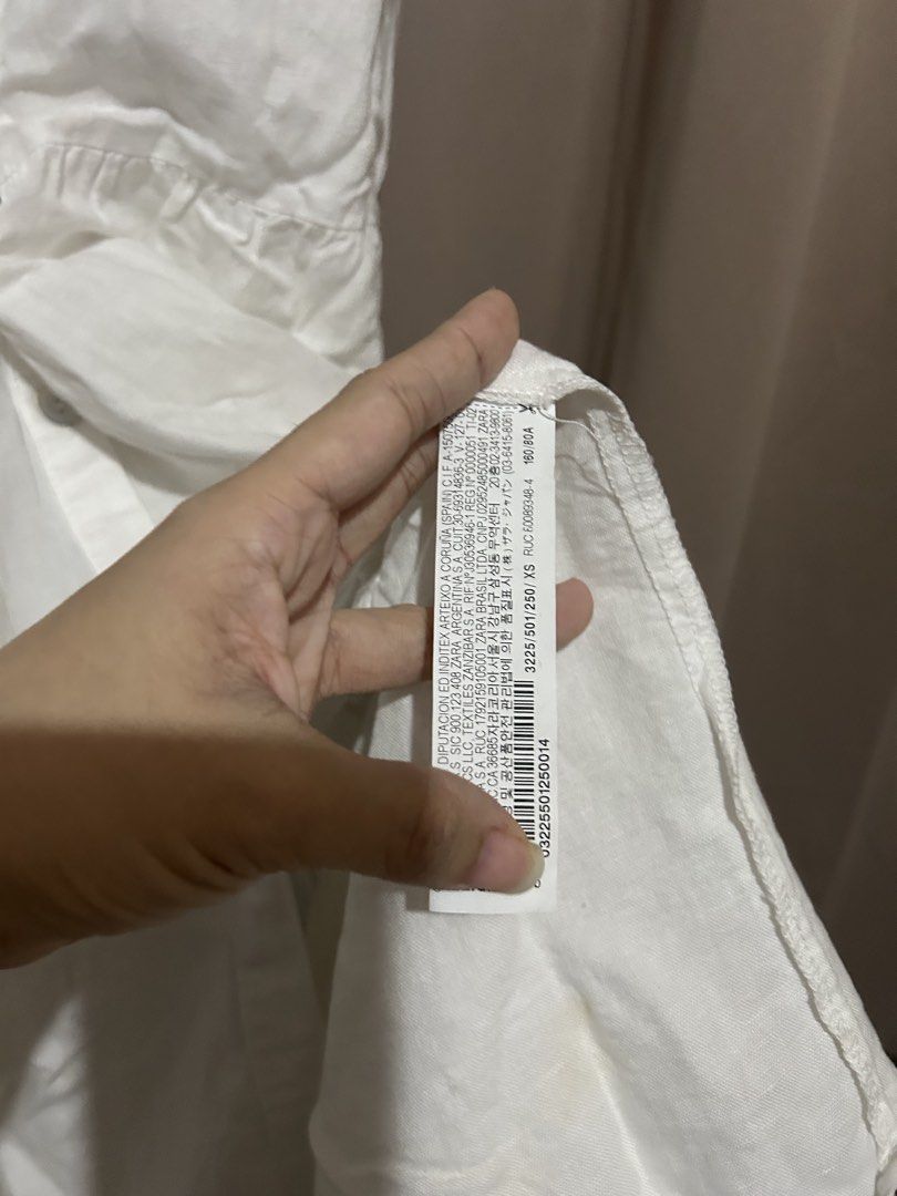 Zara White Linen Tiered Button-Down Maxi Dress (Category: Dresses) located in San Jose. Submitted by abbsc. (Listing ID 1459200801, Image 3). Description: - Zara white linen maxi dress - Short sleeves - Collared neckline - Button-down front with shell buttons - Tiered skirt design - Maxi length - Xs-small - Relaxed fit.