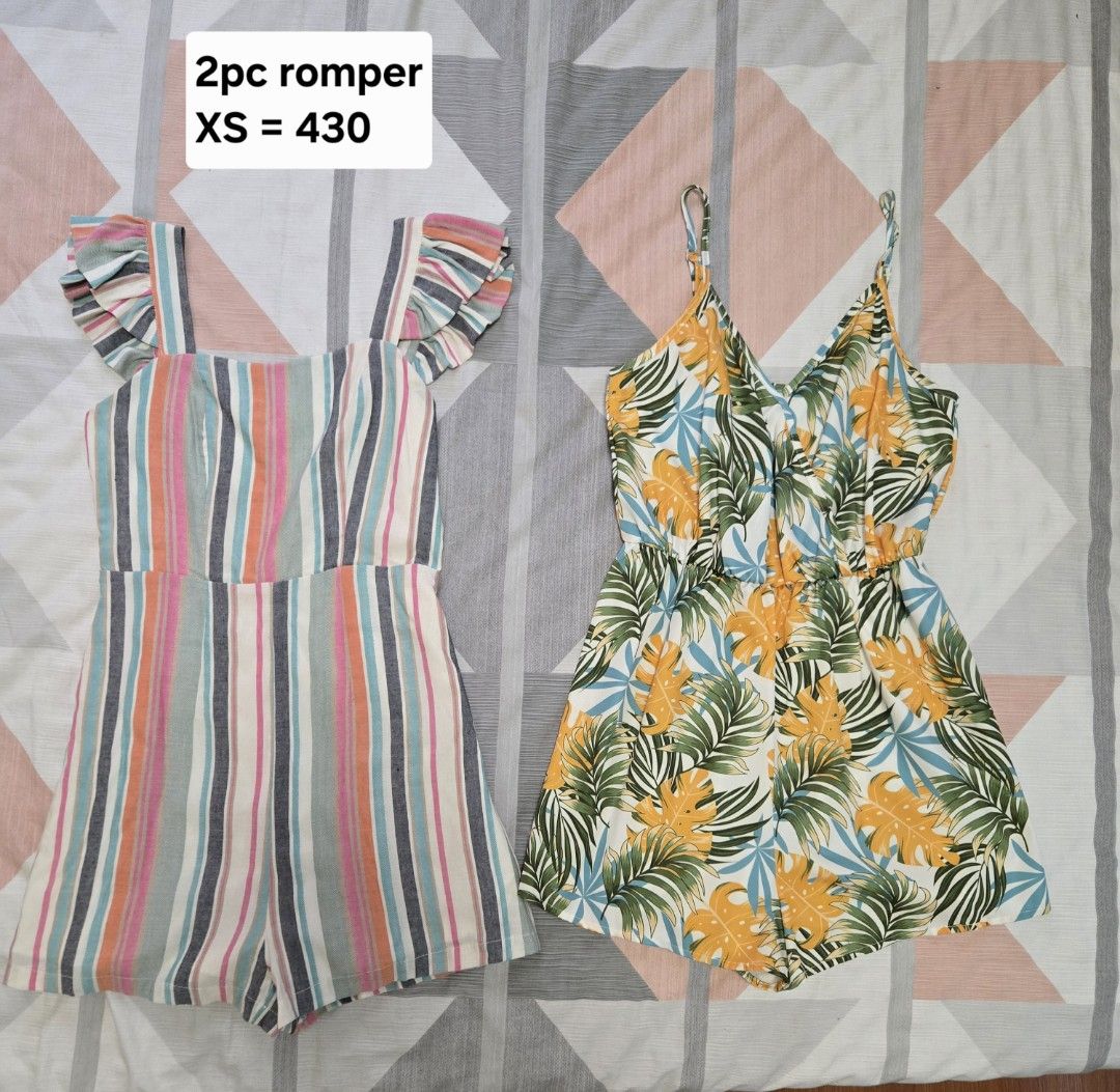 2pc romper set XS (Category: Rompers) located in Manila. Submitted by chocomoose (Listing ID 1462916613, Image 1). Description: once lang nagamit size XS.
