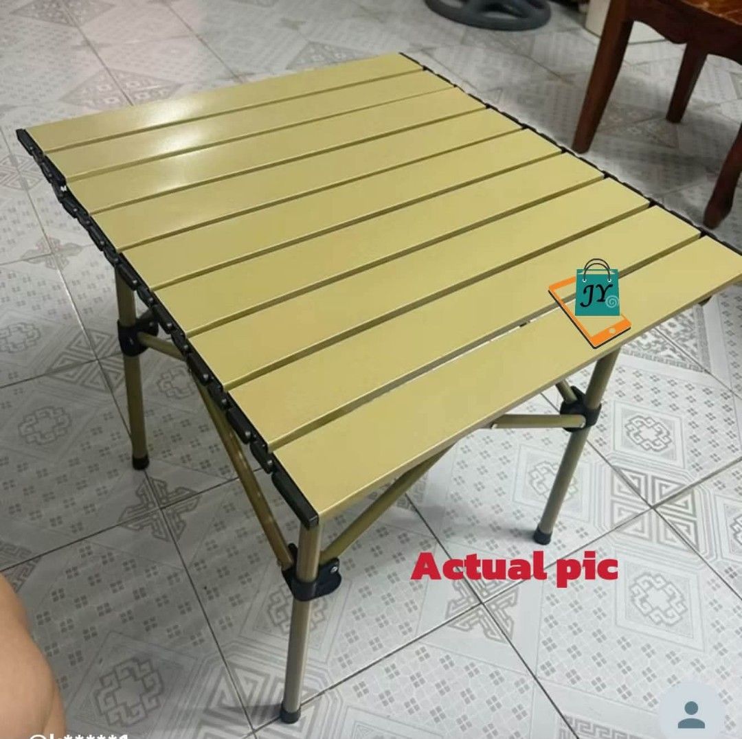 53cm Yellow Camping Table - Lightweight & Foldable (Category: Hiking & Camping) located in Manila. Submitted by chaionlineshop (Listing ID 1463039176, Image 1). Description: - Lightweight yellow aluminum camping table - Dimensions: 53cm (L) x 50cm (W) x 50cm (H) - Max Load Capacity: 300kg - Durable and rustproof construction - Folds quickly for easy portability - Includes a free carry bag - Ideal for camping, picnics, and outdoor adventures - Sta