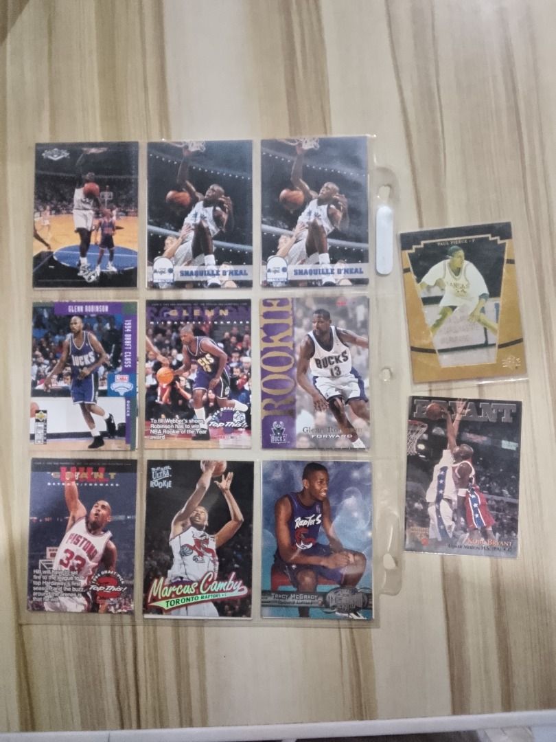 90s NBA cards (Category: Raw Singles) located in Paranaque City. Submitted by emedia7954 (Listing ID 1462901867, Image 1). Description: Rush sale lot 2k 370 PCs Includes: Pre rookie card kobe,paul pierce,etc.. Rookie cards- Webber, camby, penny, Glenn robinson etc. Loc. Taguig.