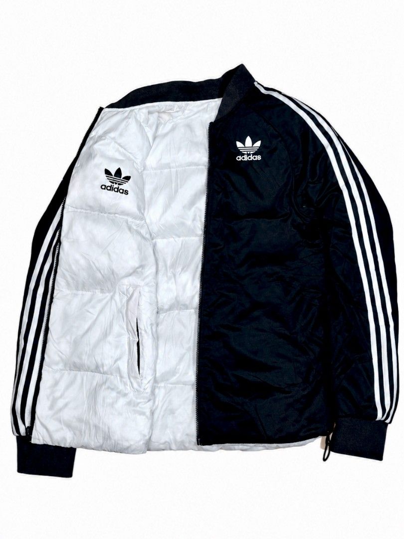 〽️ Adidas Reversible Padded Jacket (Category: Looking For) located in Imus. Submitted by jja.aa (Listing ID 1462939858, Image 1). Description: issue : stain and cracks sa logo print (yung kabilang logo hindi crack kasi embroided).