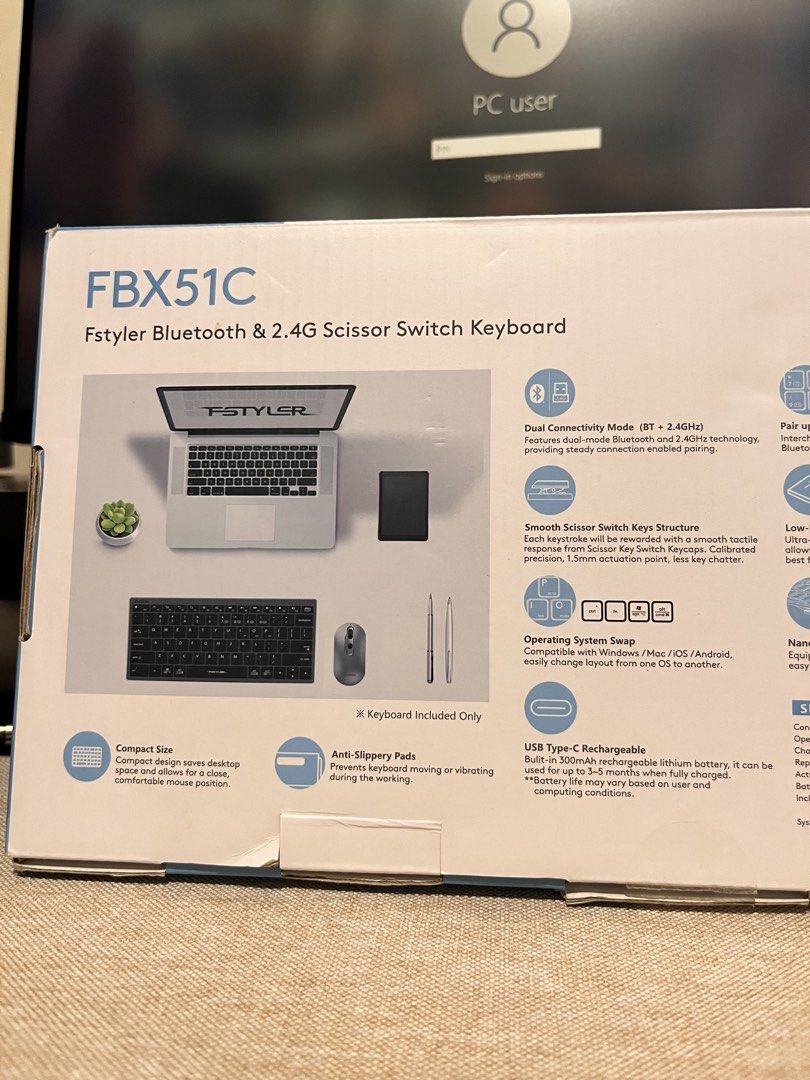A4Tech Scissor Switch Keyboard (Category: Computer Keyboard) located in Binan City. Submitted by deulli (Listing ID 1463051325, Image 3). Description: Wireless (2.4hz & Bluetooth) Used for about a year Negotiable price RFS: switched to mech keyboards.