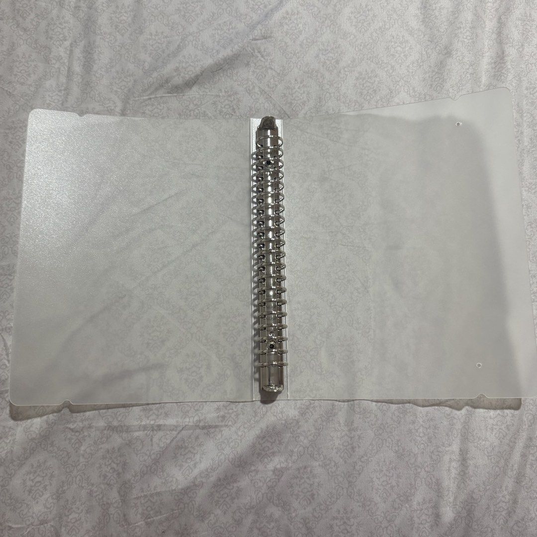A5 Frosted Clear Binder with Silver Spiral Binding (Category: Stationery & School Supplies) located in Antipolo. Submitted by nyeahsells (Listing ID 1462974715, Image 2). Description: RFS: decluttering Disclaimer: - All sales final (NO RETURN, NO EXCHANGE) - Our shop will not be liable for any damages due to mishandling by the courier - Please manage expectations - First to pay gets the item (NO RESERVATIONS) FAQS: - MOP: GCASH only - MOD: Gogo X