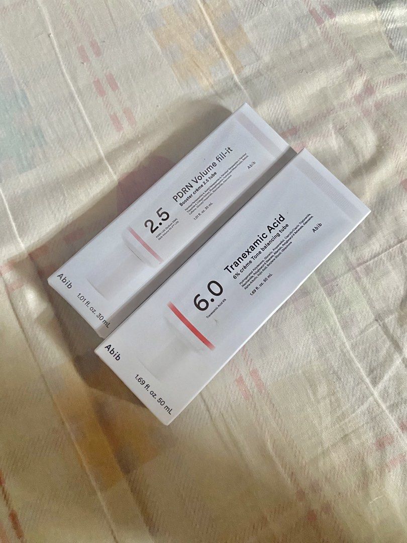 Abib PDRN Volume fill-it & Tranexamic Acid tubes (Category: Face Care) located in Manila. Submitted by strawberhii1004 (Listing ID 1462919610, Image 1). Description: ₱550 each!!.