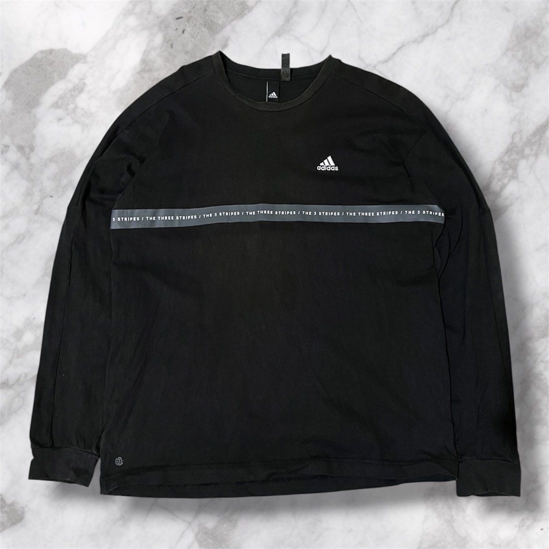 Adidas Athletics Long-Sleeve (Category: Hoodies) located in Baguio. Submitted by nifty.grails (Listing ID 1462964528, Image 1). Description: W: 22 L: 28 Large on Tag Color Rate: 7/10.