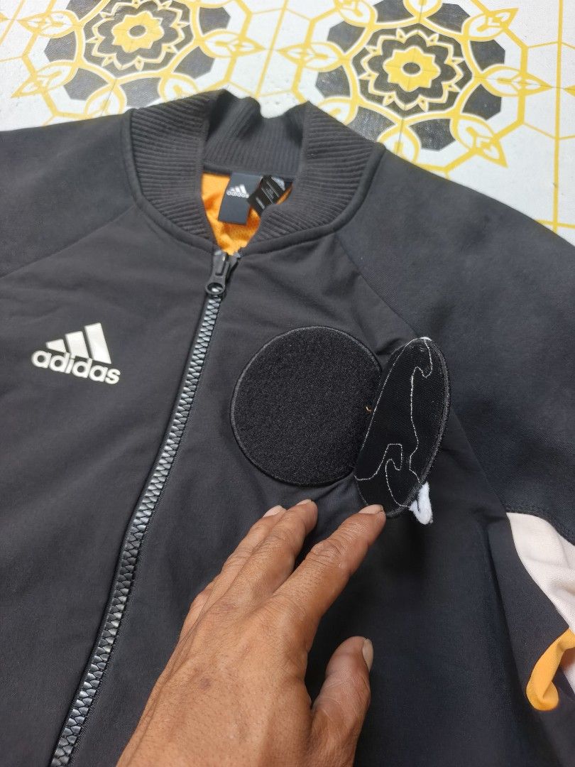 Adidas Bomber Jacket Black Orange Patch (Category: Coats, Jackets and Outerwear) located in Manila. Submitted by yuzthrift (Listing ID 1463004916, Image 2). Description: ADIDAS ATHLETIC PATCH FULL ZIP JACKET AUTHENTIC ‎ ‎SIZE : SMALL ‎DIMES : 21 X 26.5 ‎10/10 COLORATE ‎NO ISSUE / EXCELLENT CONDITION ‎ ‎400PHP + SHIPPING.