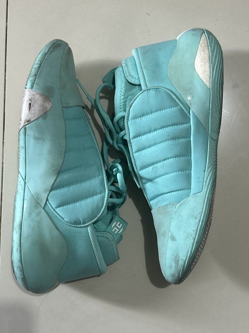 Adidas Harden Vol. 1 Aqua (Category: Sneakers) located in San Mateo. Submitted by christian011 (Listing ID 1462895245, Image 1). Description: - Adidas Harden Vol. 1 basketball shoes - Color: Aqua - Condition: Used, with visible wear on soles and toe box - Laces: Intact - Features: Excellent grip, suitable for basketball or casual wear Size 10 issue dirty natambak lang po kaya madumi used 5x pampasok.