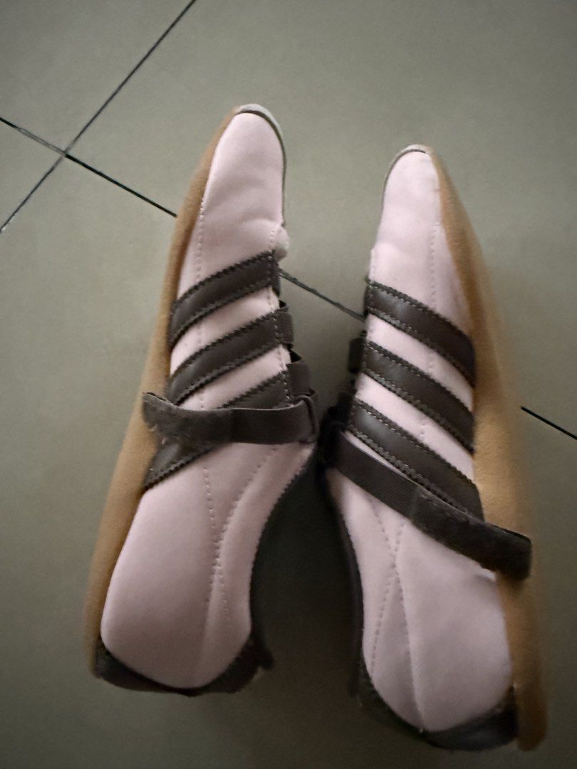 Adidas Tokyo Pink & Grey Sneakers (Category: Sneakers) located in Subic. Submitted by pampelonne (Listing ID 1462924316, Image 3). Description: - Adidas Tokyo sneakers in light pink and grey. - Classic three-stripe design. - Easy slip-on style with adjustable straps. - Light brown gum soles. - Ideal for casual outings or light training..