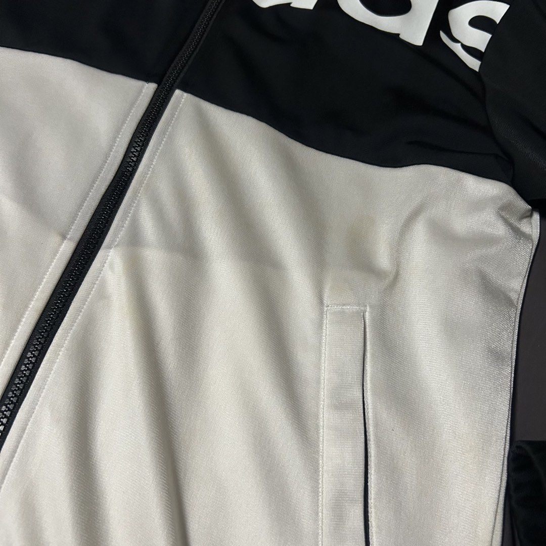 Adidas Unisex Jacket (Category: Coats, Jackets and Outerwear) located in San Juan City. Submitted by e_declutters2019 (Listing ID 1463013458, Image 2). Description: • minor stains - can probably be removed with bleach • size L - fits M-L .
