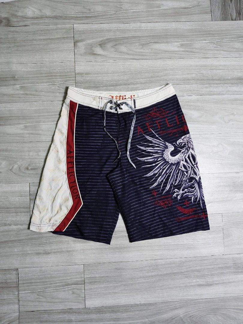 Affliction grunge board short (Category: Shorts) located in Paranaque City. Submitted by pickersform (Listing ID 1462914816, Image 1). Description: - Affliction Grunge Board Shorts waistline 32 / length 21 / opening 12 - Features: Drawstring Waist no flaws excellent condition .