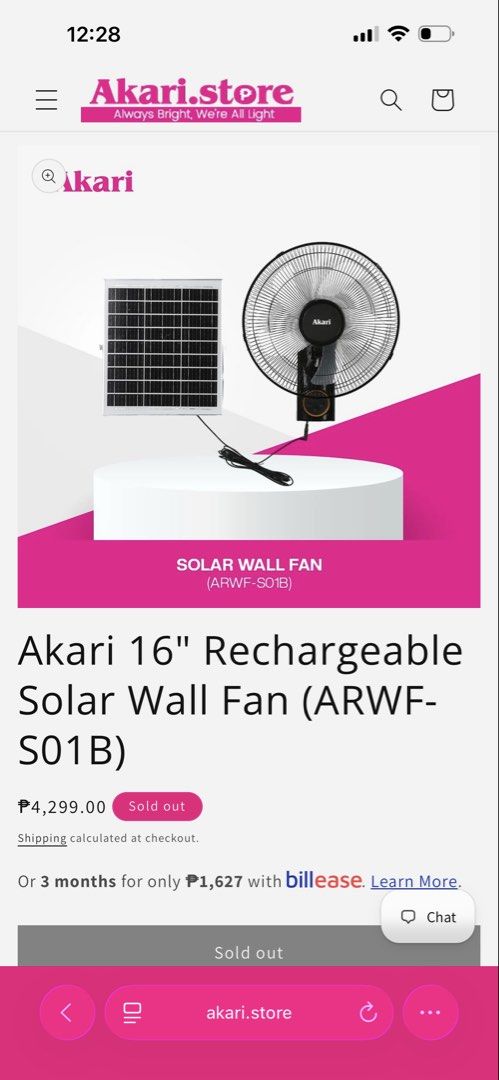 Akari 16" Rechargeable Solar Wall Fan (Category: Fans) located in Santa Rosa. Submitted by caressgonzales (Listing ID 1462916796, Image 3). Description: For sale: - Orig price ₱4,299 - Akari 16 inch rechargeable solar wall fan (Model ARWF-S01B) - Comes with remote control and power adapter - Ideal for areas with limited electricity - Can be powered by solar energy RFS: Moving out and no longer needed.