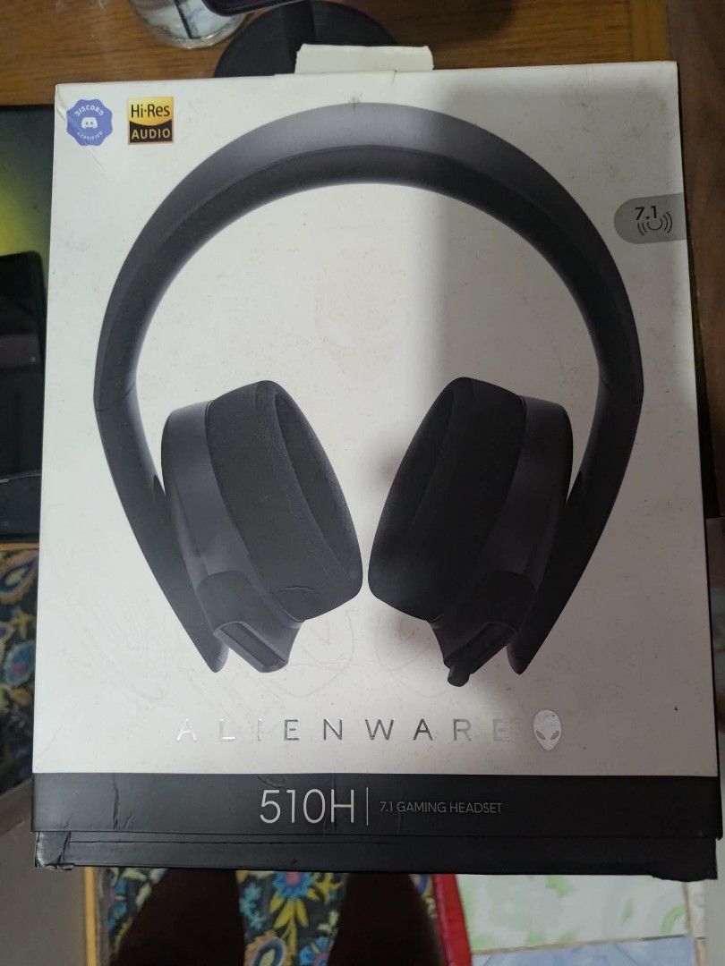 Alienware 510H 7.1 Gaming Headset (Category: Headphones & Headsets) located in San Rafael. Submitted by jameseirvin (Listing ID 1462913443, Image 1). Description: - Alienware 510H 7.1 Gaming Headset - Includes all original cables and box - Discord Certified - -Res Audio Certified - Manufactured July 2021 - Earcups show some signs of wear -rfs: nakatambak nlng sya pero 100%working declutter -contact for fast transcation 09685785738.