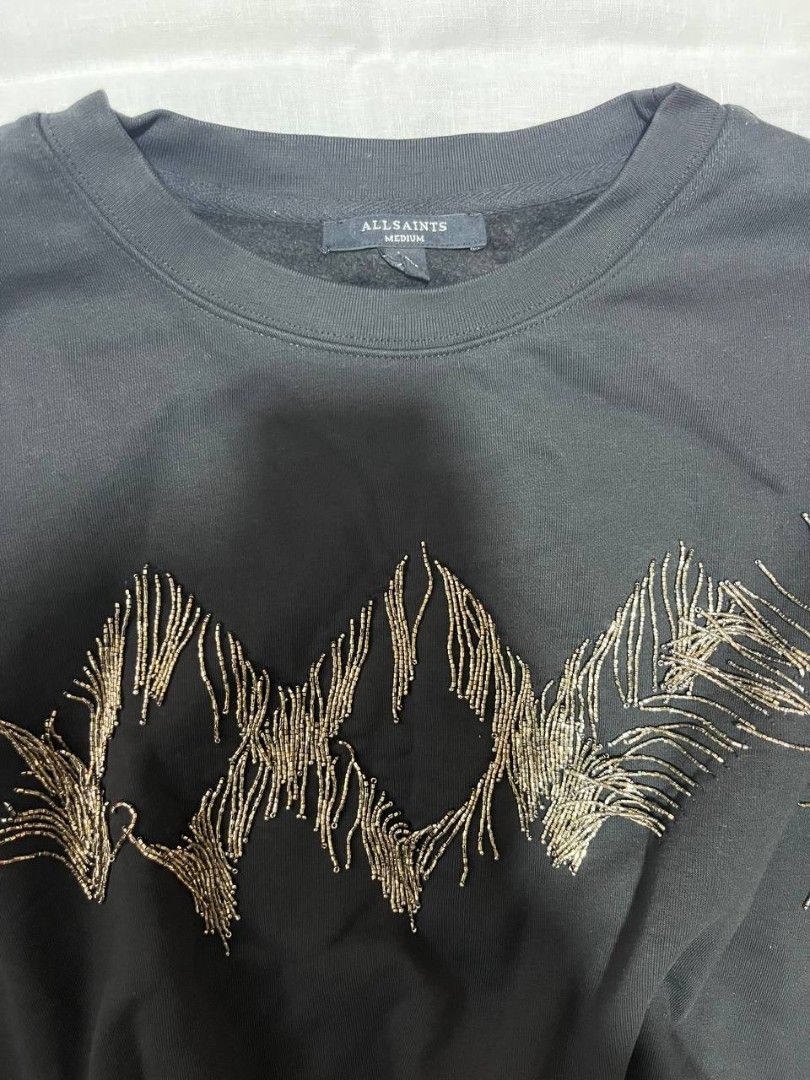 AllSaints Embellished Sweatshirt (Category: Luxury Apparel) located in Quezon City. Submitted by michypeachyy1 (Listing ID 1463074977, Image 3). Description: 1500 plus shipment medium to large size.
