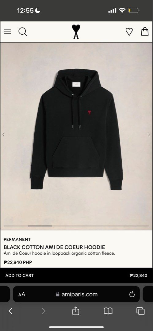 AMI DE COEUR HOODIE🖤 (Category: Coats, Jackets and Outerwear) located in Quezon City. Submitted by adloading7 (Listing ID 1463074761, Image 2). Description: AMI DE COEUR HOODIE🖤 Size Large Can be for both men/women!!! 18k only from 23k bought in France Negotiable if sure buyer🔥.