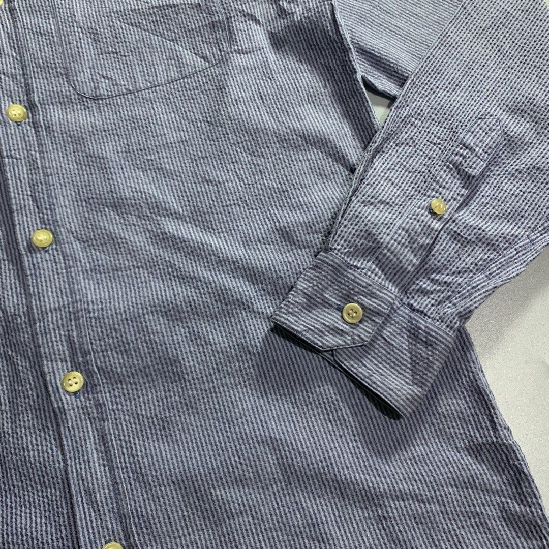 A.P.C. Rue Madame Paris Button down Long Sleeve (Category: Luxury Apparel) located in Davao. Submitted by jandyfuert21303 (Listing ID 1463040134, Image 2). Description: Pristine condition No issues 10/10 condition Need wash only 19.5x30.