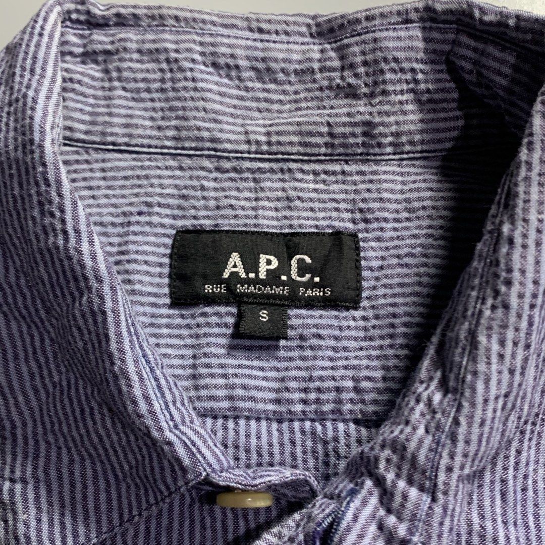 A.P.C. Rue Madame Paris Button down Long Sleeve (Category: Luxury Apparel) located in Davao. Submitted by jandyfuert21303 (Listing ID 1463040134, Image 3). Description: Pristine condition No issues 10/10 condition Need wash only 19.5x30.