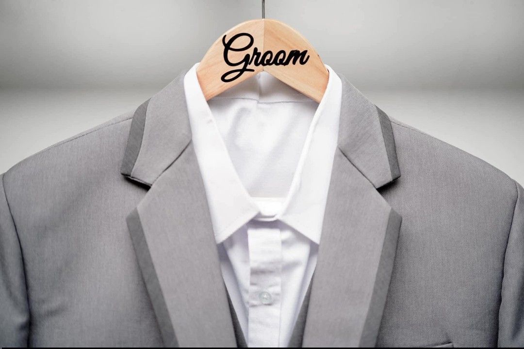 ARMANI SUIT (set) (Category: Coats, Jackets and Outerwear) located in Manila. Submitted by vizmanos24 (Listing ID 1463052620, Image 1). Description: Inclusions : ✨Coat ✨Vest ✨Pants Details : Color : Light Gray Shoulder: 17" Shoder to wrist (coat) : 23.5" Coat lengtht: 25.5" Waist Line : 38" Pants Length: 37" Groom's height: 5'6" Custom tailored by Minerva Designs SF will be shouldered by buyer RFS : no storage & already served its purpose Locatio