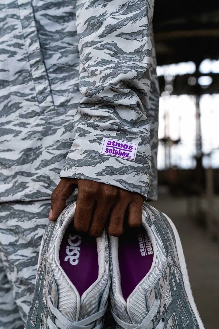 Asics Tiger 2018 Atmos Solebox Camo Jacket (Category: Coats, Jackets and Outerwear) located in Morong. Submitted by ulyfinds (Listing ID 1463056132, Image 3). Description: This coach jacket is an official release from the coveted 2018 tripartite collaboration between Asics Tiger, Tokyo boutique Atmos, and Berlin retailer Solebox..